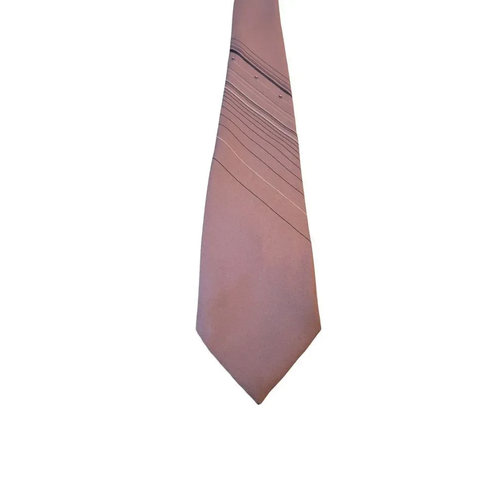 Vintage‎ Van Heusen Mens Neck Tie Rose Color with Stripes Poly/Silk